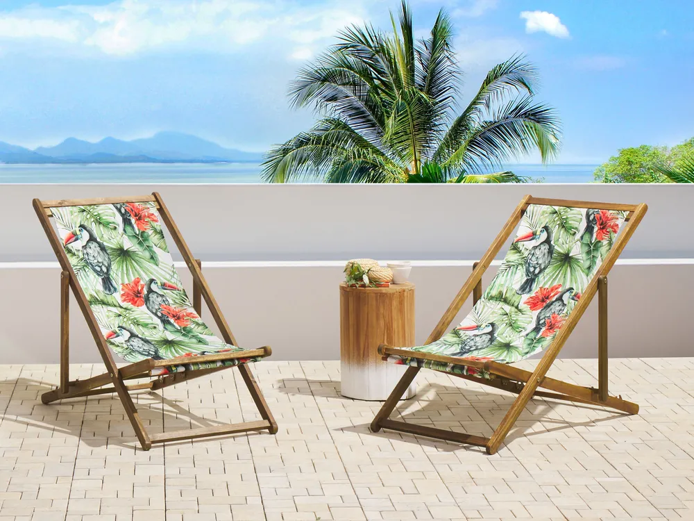 Ersatzstoff für Sonnenliege 2er Set ANZIO/AVELLINO 113 x 44 cm Bunt
