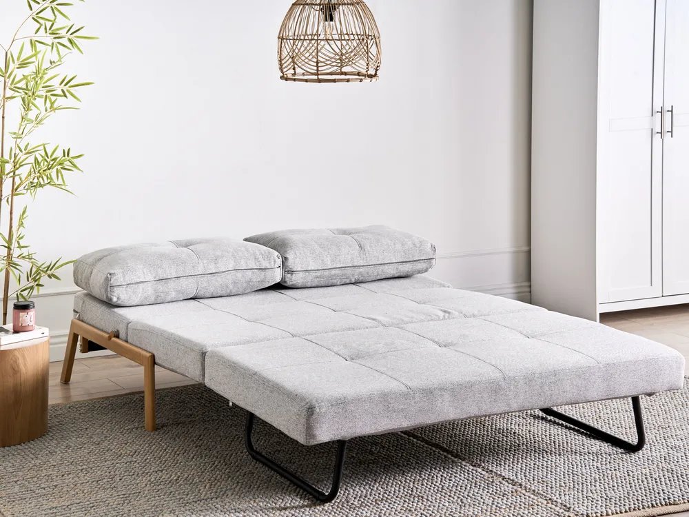 Sofa Set 3-Sitzer EDLAND mit Bank Stoff Hellgrau_1040926