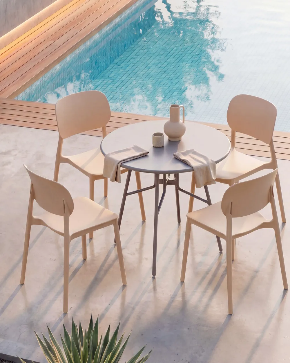 Set of 4 Garden Chairs TUPIZA Beige_1081980