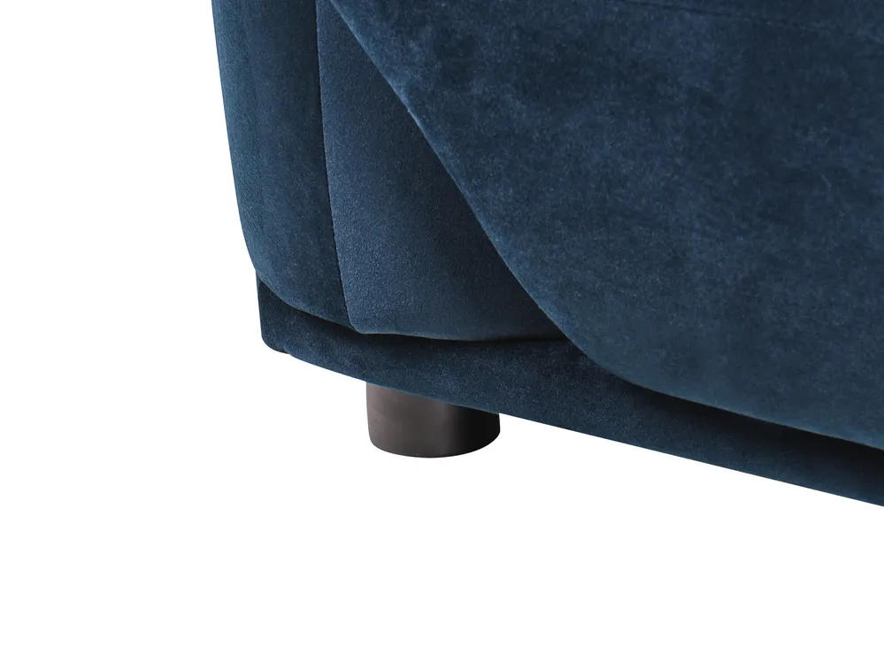 Bank 3-zits LUVOS Fluweel Donkerblauw_970593