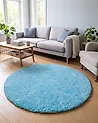Shaggy-Teppich DEMRE Hellblau ø 140 cm