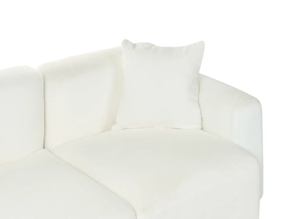 Modular Corner Sofa 3 Seater HEDE Boucle White Right Hand_1091907