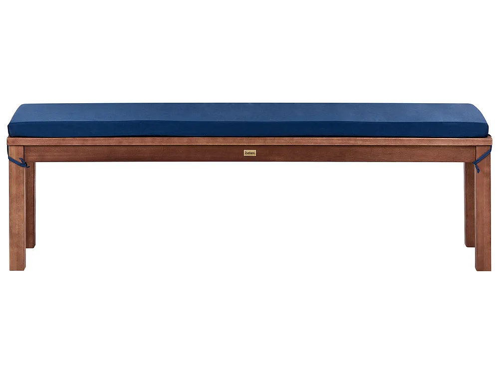 Gartenbank mit Auflage TUSCANIA 160 cm Eukalyptusholz Blau