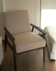 Armchair ESRUM Fabric Dark Brown/ Beige_1165891