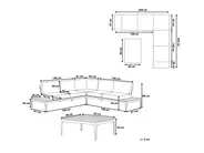 Garten Ecksofa mit Tisch 5-Sitzer POSITANO Cremeweiß_998817