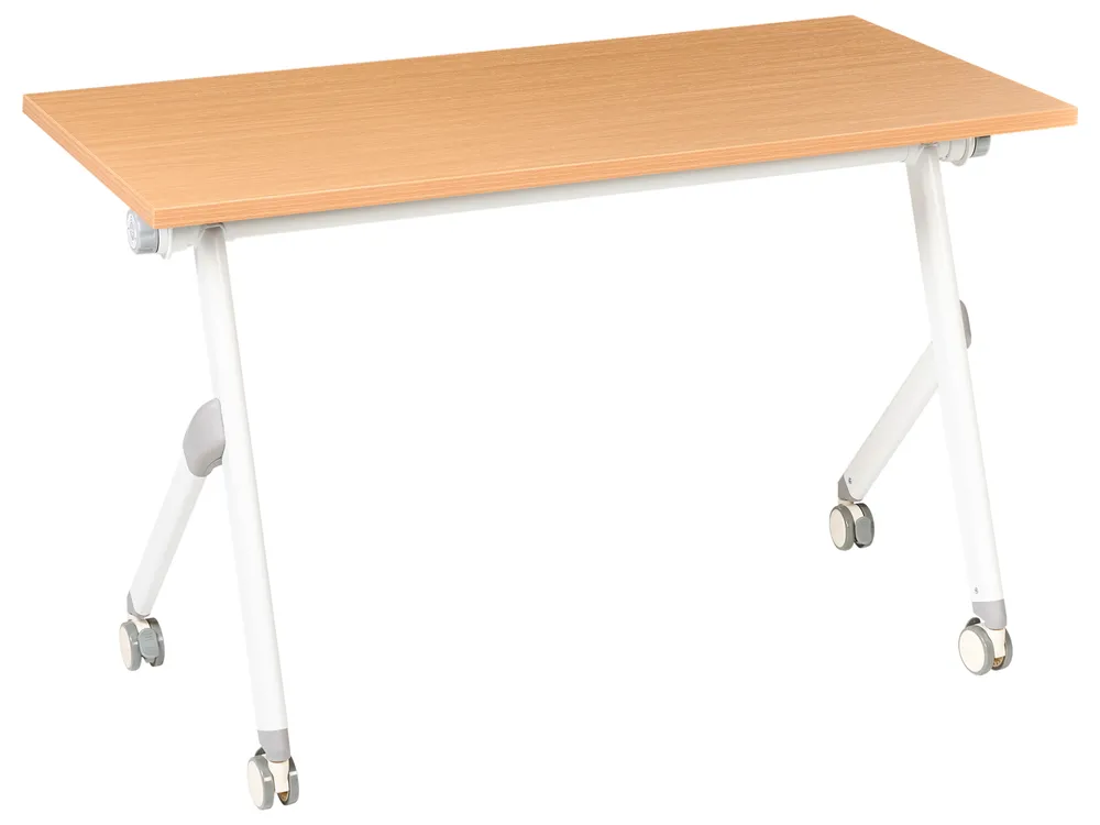 Zusammenklappbarer Schreibtisch BENDI Hellbraun 120 cm 60 cm mit Rädern ...