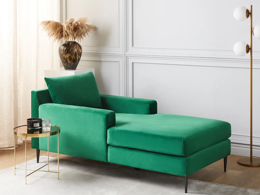 Chaiselongue GUERET Samtstoff Grün