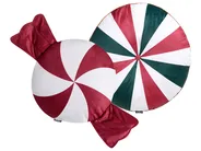 Set of 2 Decorative Cushions TWIRL TREATS 55 x 55 cm 40 x 40 cm Velvet Multicolour Christmas Motif_1016600