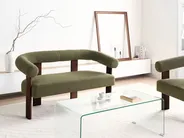 Sofa 2 Seater ILBRO Boucle Green/ Dark Brown_984820