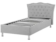 Bett mit Stauraum METZ Stoff Hellgrau 90 x 200 cm_799472