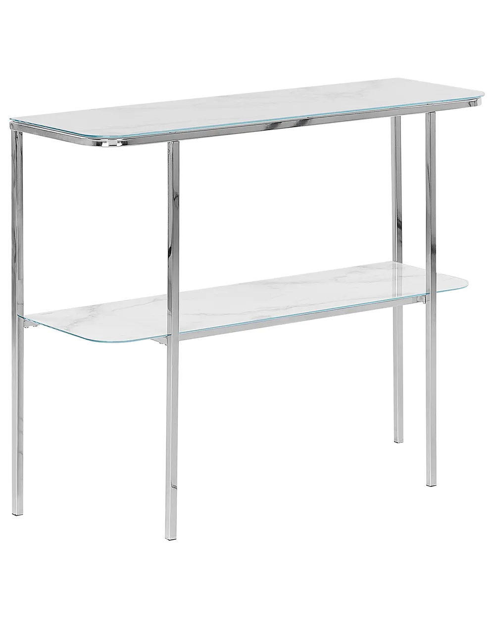 Konsolentisch CALVERT Sicherheitsglas Marmor Optik / Silber