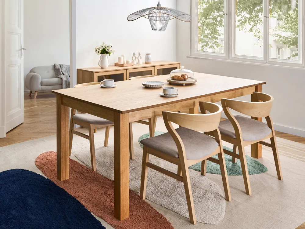 Ausziehbarer Esstisch MADURA Helle Esche 180/280 cm 100 cm_992809