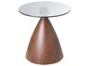Side Table CORELLA Tempered Glass Brown/ Black