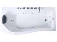 Whirlwanne Eckmodell mit LED POZUELOS 170 x 90 cm Weiß_1033636