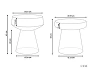Set of 2 Side Tables LAGUNA/CALDERA Glass Golden Brown_883302
