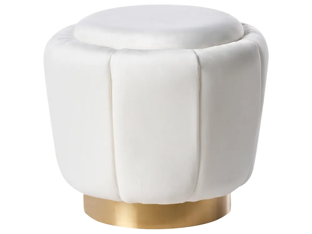 Pouf IRVING Samtstoff Weiß