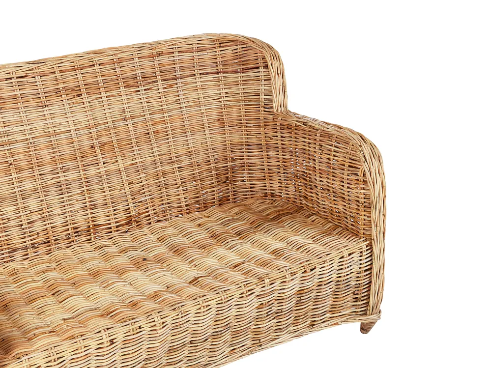 Gartensofa Set 5-Sitzer ALESSANO Rattan Naturfarben_928593