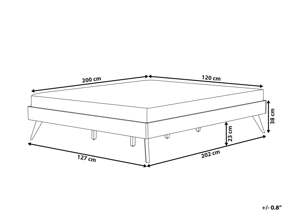 Krevet bez uzglavlja BERRIC 120 x 200 cm prirodni pepeo_1113857