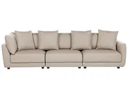 Sofa 3-Sitzer SIGTUNA mit Ottomane Stoff Beige_896586