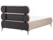 Bett mit Lattenrost Bouclé LESSAY 120 x 200 cm Taupe_1125033