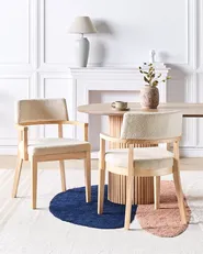Esszimmerstuhl 2er Set DALBO Bouclé Hellbraun / Beige_949239