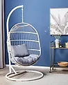 Hängesessel mit Gestell ALBA Polyrattan Weiß