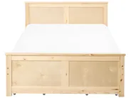 Bett mit 4 Schubladen DAUPHIN Kiefernholz Hellbraun 120 x 200 cm_1059793