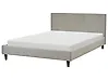 Bett mit Lattenrost Stoff FITOU 140 x 200 cm Hellgrau
