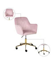 Schreibtischstuhl LELORIA Samtstoff Pastellrosa_1065432