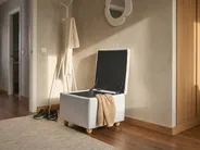 Pouf mit Stauraum FERNDALE Stoff Hellgrau_1056249