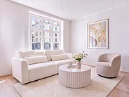 Sofa Bed 3 Seater VAXHOLM with Storage Boucle Light Beige_1156496