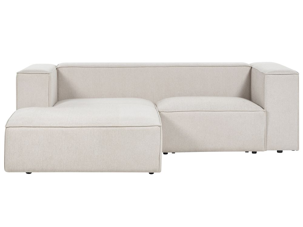 Corner Sofa 2 Seater VERNON Fabric Light Beige Right Hand