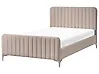 Bett mit Lattenrost Samtstoff LUNAN 120 x 200 cm Taupe