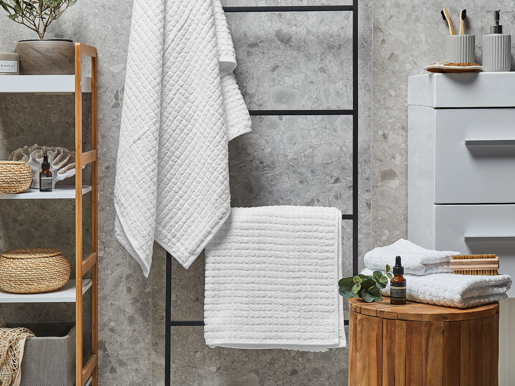Lot de 4 serviettes ATAI Coton Blanc_797629