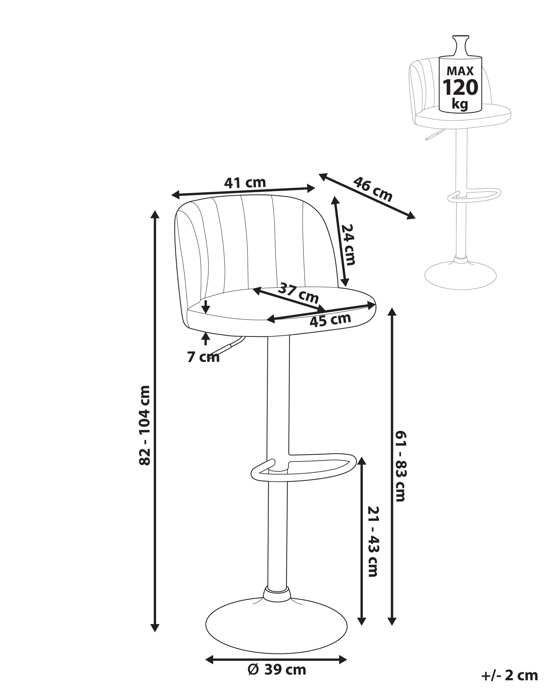 Set mit 2 Barhockern VLORE drehbar Kunstleder Dunkelgrün_1011581