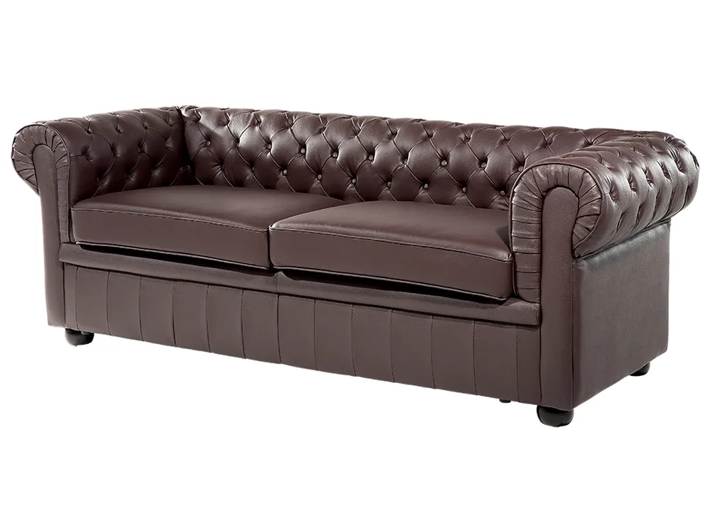Sofa 3 Seater CHESTERFIELD Leather Brown_539822