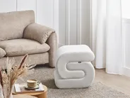 Pouf ARCADIA Chenillegewebe Cremeweiß_992357