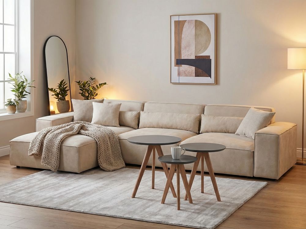 Set of 3 Coffee Tables VEGAS Grey