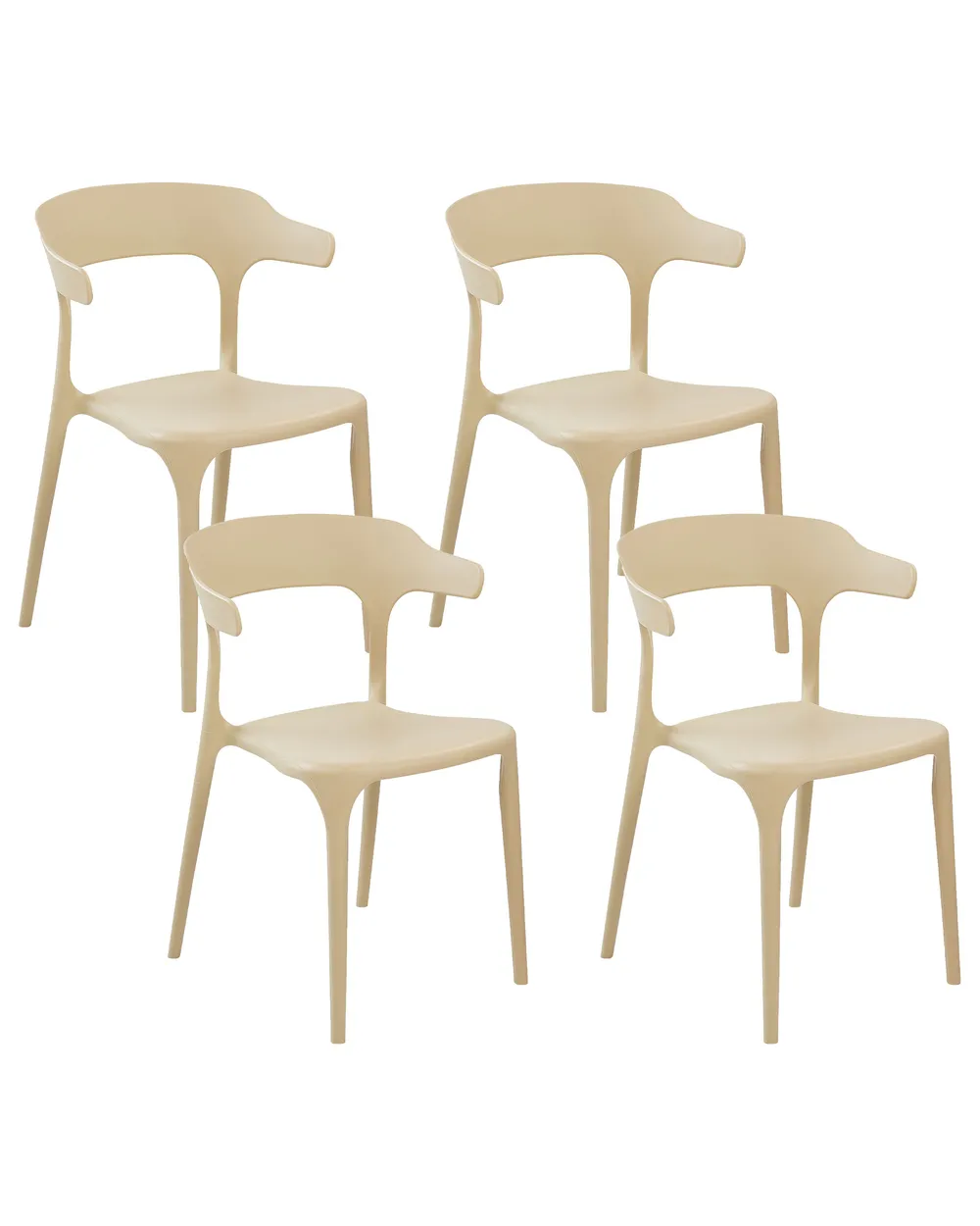 Gartenstuhl 4er Set GUBBIO Beige