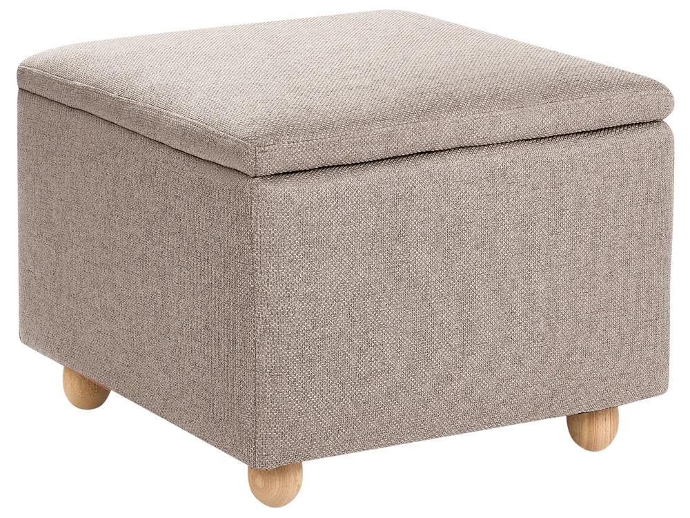 Pouf mit Stauraum FERNDALE Stoff Beige