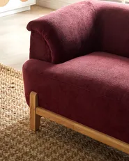 Living Room Set 5 Seater ALNOR Chenille Burgundy_1019115