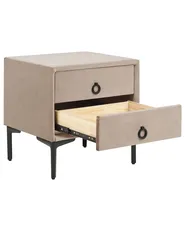 2 Drawer Bedside Table SEZANNE Velvet Taupe_892523
