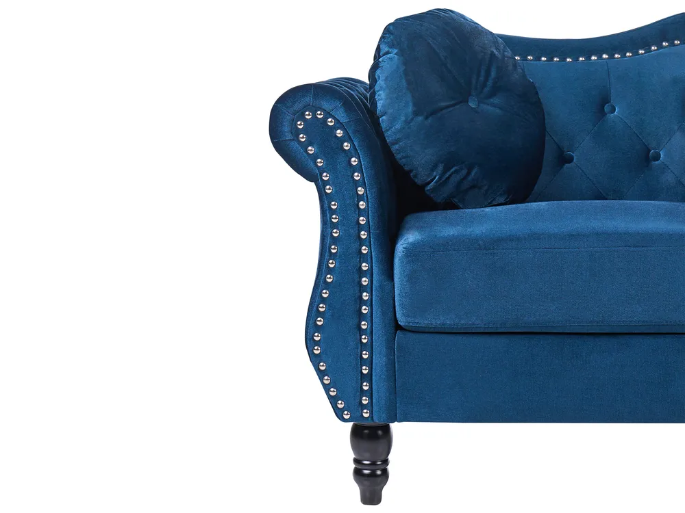 Sofa 3 Seater SKIEN Velvet Navy Blue_743164