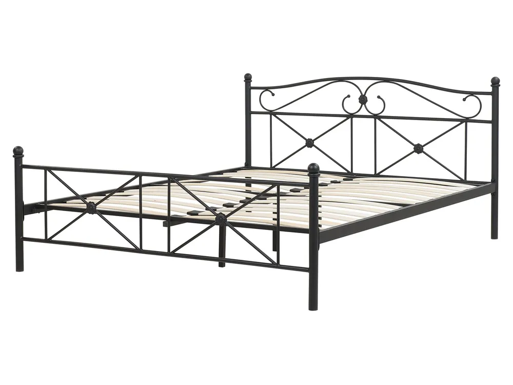 Bett mit Lattenrost Metall RODEZ 160 x 200 cm Schwarz_740634