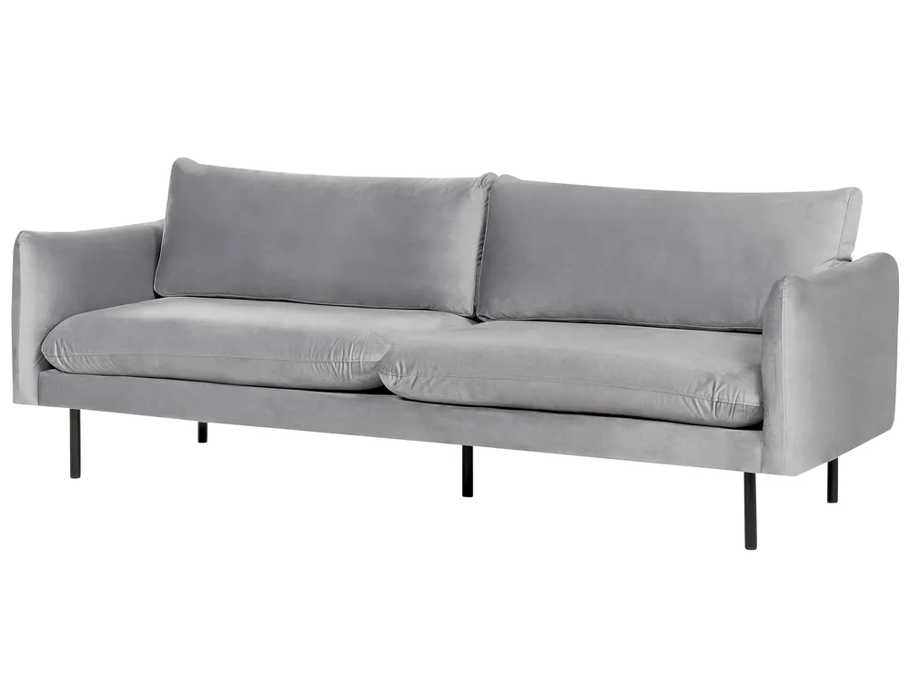 Living Room Set 5 Seater VINTERBRO with Ottoman Velvet Grey_900591