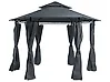 Pavillon PORTEL 350 cm x 350 cm Metall Graphitgrau
