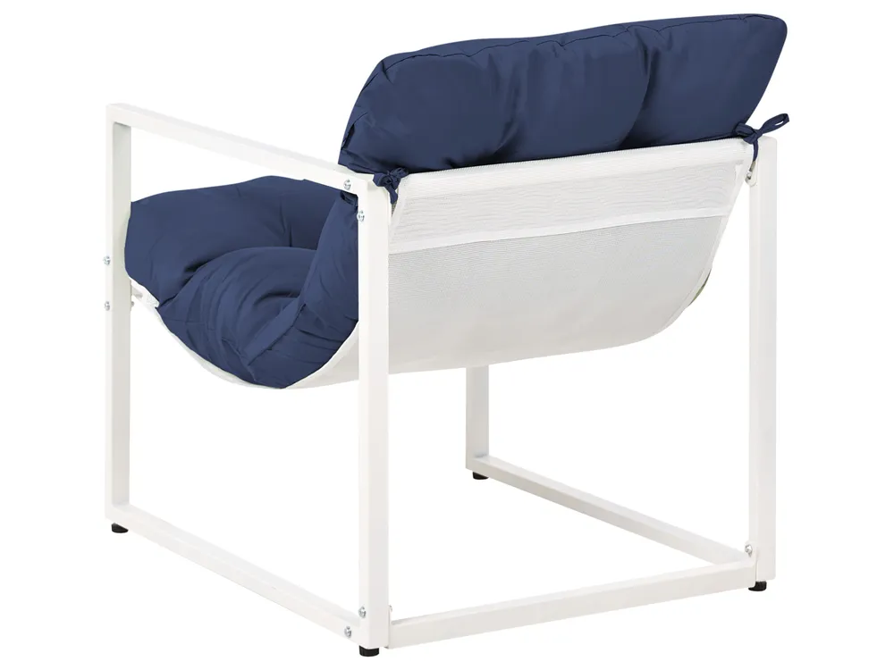 Lounge Set mit Tisch 4-Sitzer GARDA Metall Blau_1021334