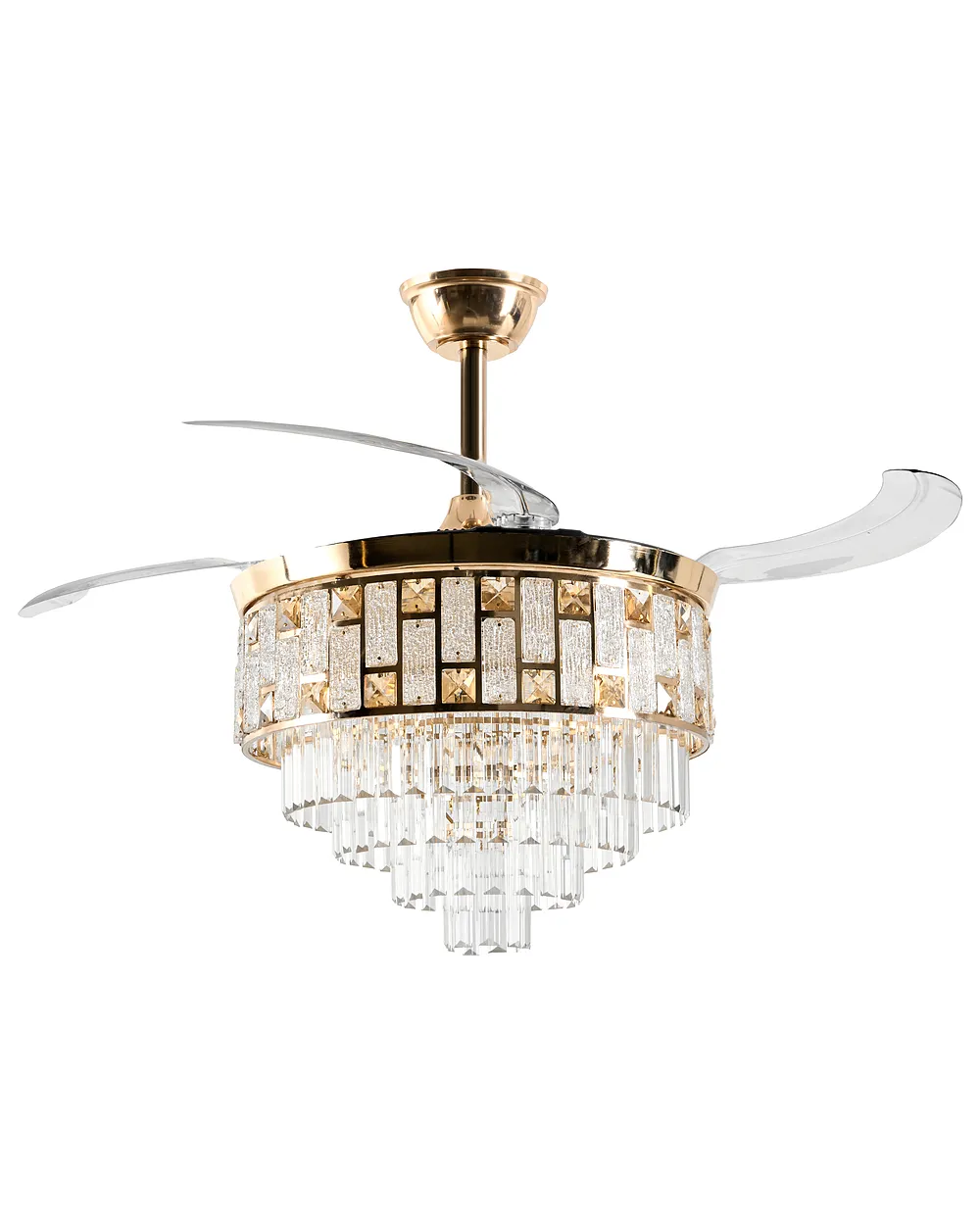 Plafondventilator met verlichting ALAPAHA met afstandsbediening LED Goud