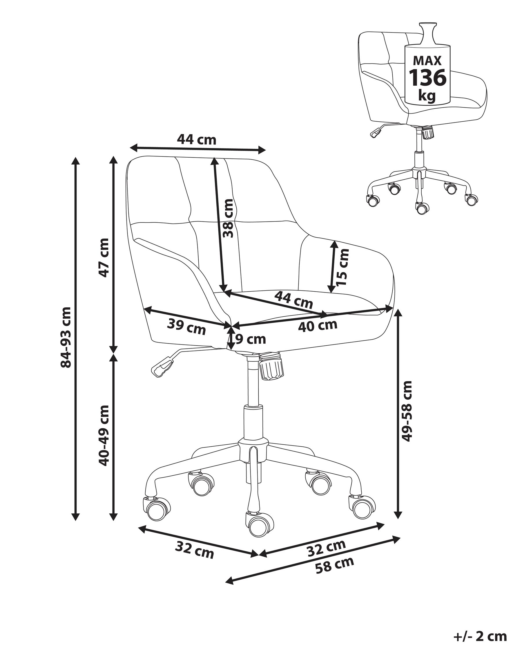Desk Chair PALMDALE Grey_935432