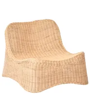 Gartensessel mit Ottomane AIGANI Rattan Naturfarben_999427
